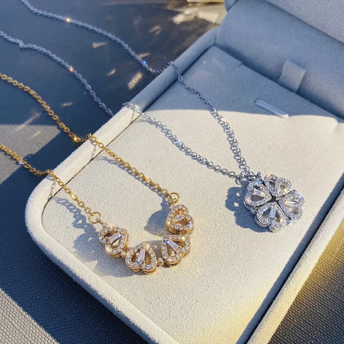 14K GOLD PLATED - OPENABLE CLOVER NECKLACE