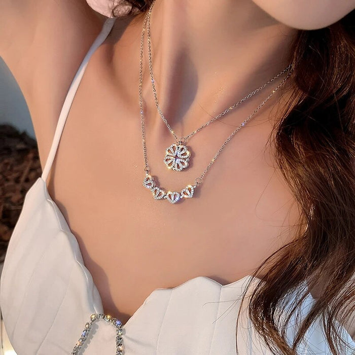 14K GOLD PLATED - OPENABLE CLOVER NECKLACE